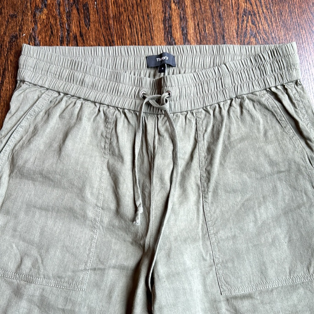 Theory Linen Blend Drawstring Joggers - image 2